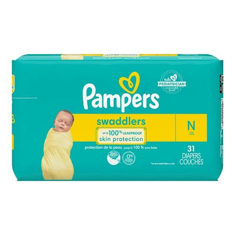 Procter & Gamble Dist Pampers Swaddlers Diaper Newborn 31/Package, 4 PK/CA - 10037000828355