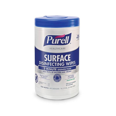 Gojo Industries Inc -Disinfectant Wipes Surface Purell 7 in x 10 in 110/Can, 6 CN/CA 9340-06