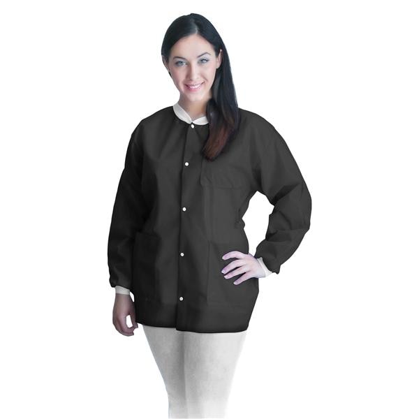 Dukal LLC -FitMe PPE Lab Jacket Not Rated Spnbnd / Meltblown / Spnbnd SMS Large Black 10/Bg, 5 BG/CA UGJ-6500-L