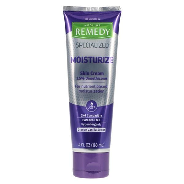Medline Industries Inc Remedy Intensive Skin Repair Cream 5% Dimethicone 4oz White Orange Vanilla Total Body Hypoallergenic Latex-Free 4oz/Tube, 12 TB/CA - MSC0924404