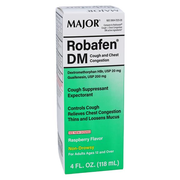 Major Pharmaceuticals Guaifenesin DM Oral Syrup 100/10mg/5mL Raspberry 4oz Bottle 4oz/Bottle - 701304