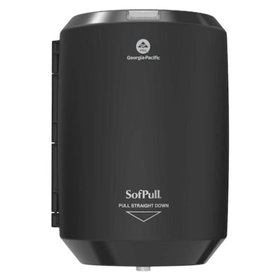 Georgia Pacific -SofPull Paper Towel Towel Dispenser Black Plastic 1 Roll Wall Mount For Centerpull Junior Capacity Paper Towel 28125 Each 58008B