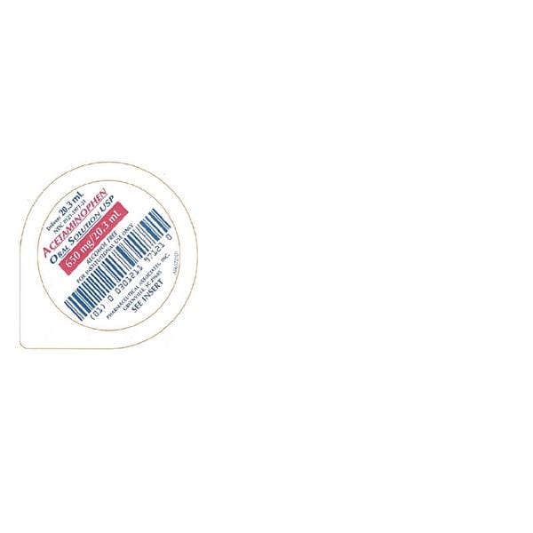 Pharmaceutical Associates Acetaminophen Oral Solution 160mg/5mL Unit Dose 20.3mL Case 100/Case - 00121197100