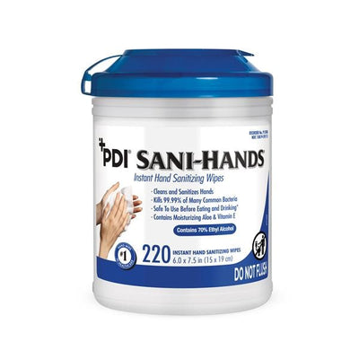 PDI Professional Disposables Sani-Hands Sanitizing Hand Wipes Canister 220/Cn, 6 CN/CA - P15984
