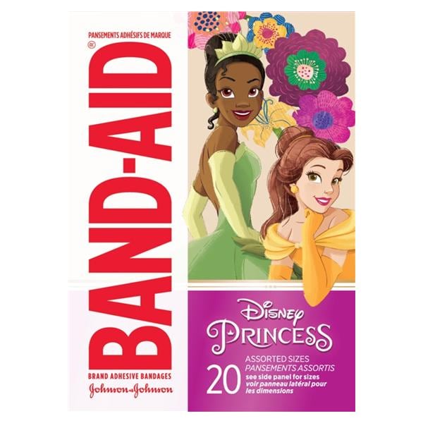 J&J Dental -Band-Aid Adhesive Strip Bandage Plastic Assorted Sizes Disney Princess Sterile 20/Box, 24 BX/CA 202273