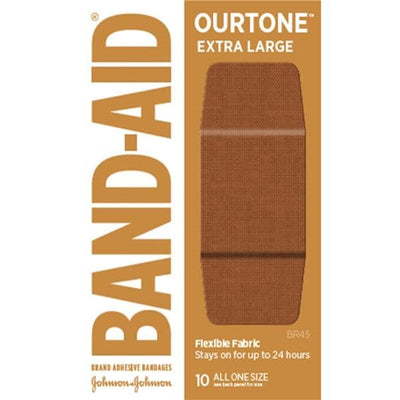 J&J Dental -Band-Aid Ourtone Adhesive Bandage Fabric XL BR45 Sterile 10/Box, 24 BX/CA 202254
