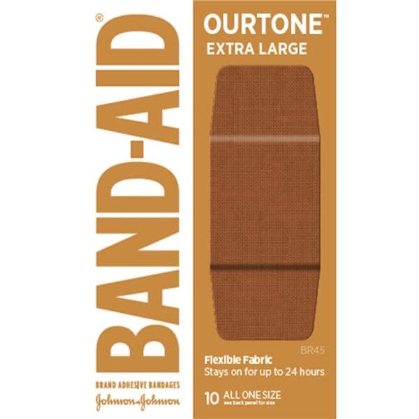 J&J Dental -Band-Aid Ourtone Adhesive Bandage Fabric XL BR45 Sterile 10/Box, 24 BX/CA 202254