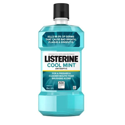 Kenvue -Listerine Mouthwash Antiseptic 500 mL Cool Mint Fluoride Free 6/Case 312547427258