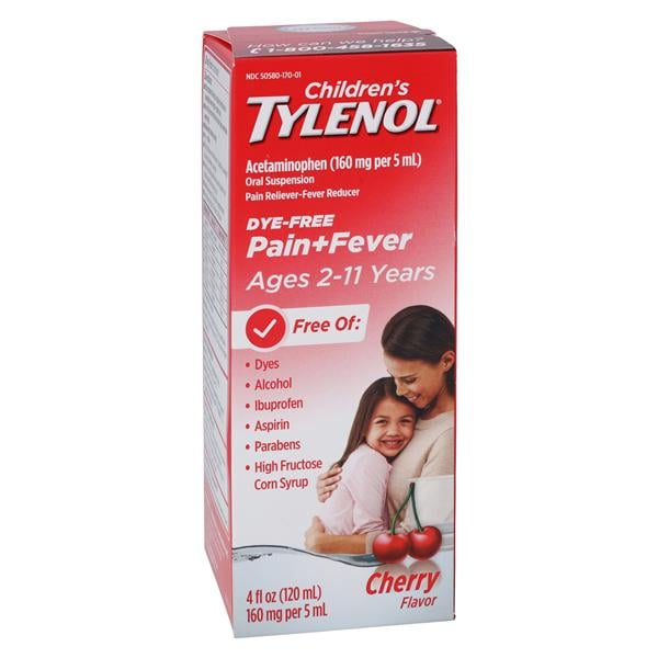 Johnson & Johnson Consumer Tylenol Children Analgesic Liquid Cherry Dye-Free 4oz/Bottle - 016603