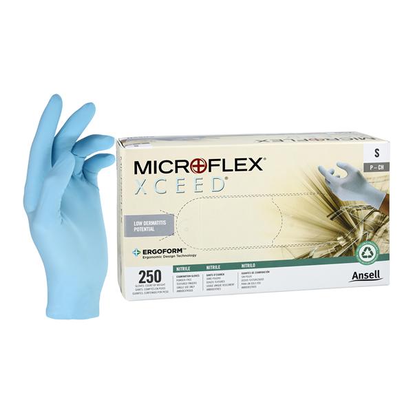 Ansell Healthcare Products LLC -XCEED Nitrile Exam Gloves Small Standard Blue Non-Sterile Chemo Rated, 10 BX/CA XC-310-S