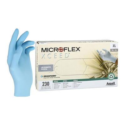 Ansell Healthcare Products LLC -XCEED Nitrile Exam Gloves X-Large Standard Blue Non-Sterile Chemo Rated, 10 BX/CA XC-310-XL
