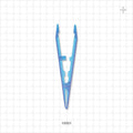 Single-Use Tweezer Forceps, Flat Pointed Tips, Blue - 5 inch (127 mm) - 15001