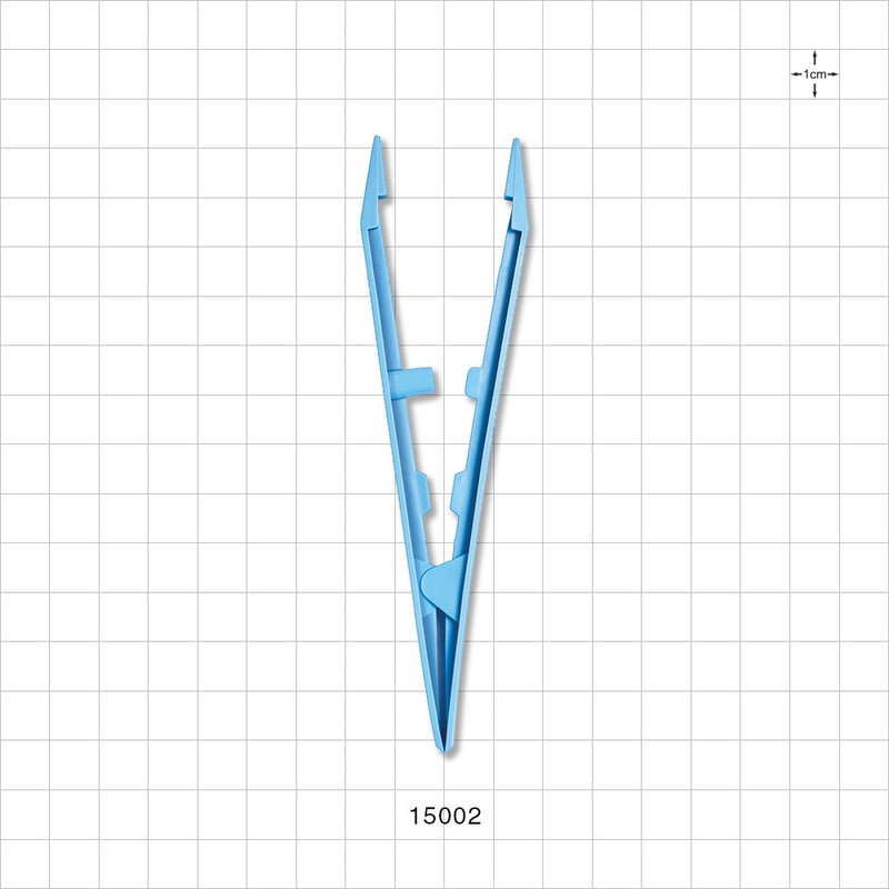 Single-Use Tweezer Forceps, Flat Pointed Tips, Light Blue - 5 inch (127 mm) - 15002