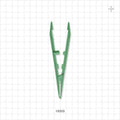 Single-Use Tweezer Forceps, Flat Pointed Tips, Green - 5 inch (127 mm) - 15003