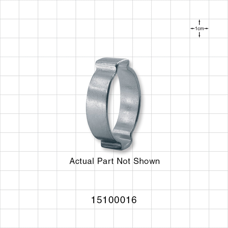 Oetiker 2-Ear Clamp, Non-Washed, 100/Bag - 1.035 inch Closed - 1.22 inch Open Range (26 mm - 31 mm) - 15100016