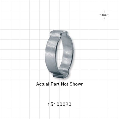 Oetiker 2-Ear Clamp, Non-Washed, 100/Bag - 1.378 inch Closed - 1.575 inch Open Range (35 mm - 40 mm) - 15100020