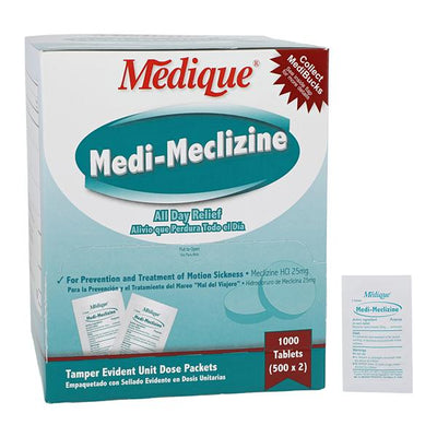 Medique Products Medi-Meclizine Anti-Nausea Tablets 25mg 500x2/Box - 47915