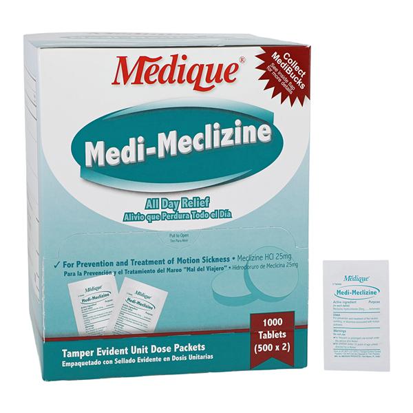 Medique Products Medi-Meclizine Anti-Nausea Tablets 25mg 500x2/Box - 47915