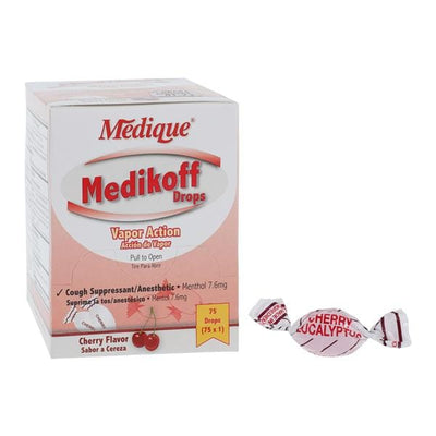 Medique Products Medikoff Cough Drops 7.6mg Cherry 75/Package, 24 PK/CA - 05022