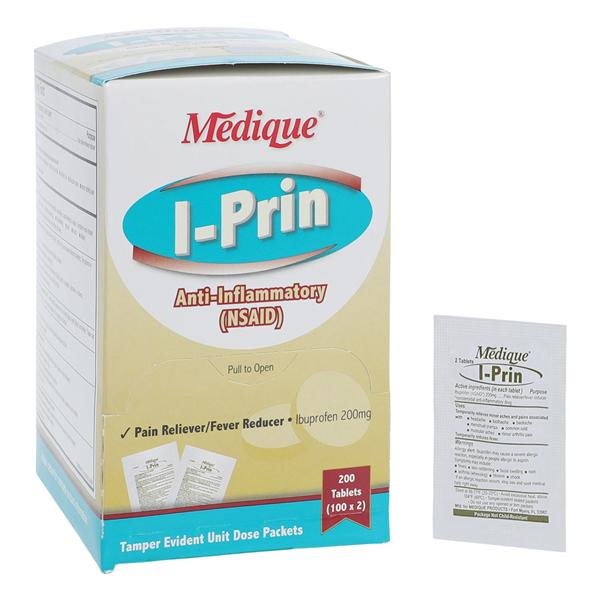 Medique Products Ibuprofen NSAID Tablets 200mg Unit Dose Packet 100x2/Box, 12 BX/CA - 10047