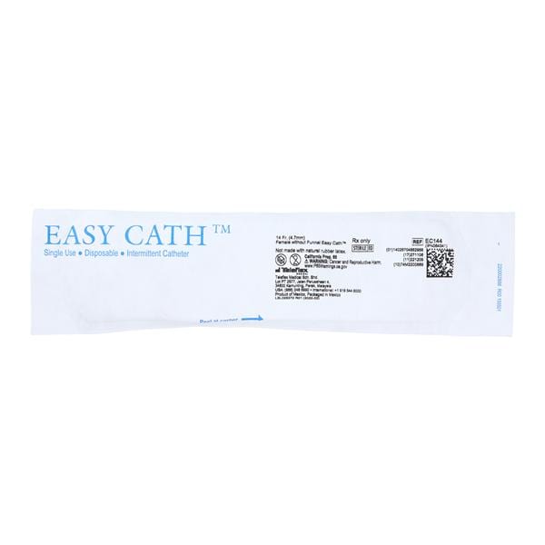 Teleflex LLC EasyCath Self-Cath Intermittent Catheter Straight Tip PVC 14Fr, 50 EA/CA - EC144