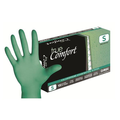 Dash Medical Gloves Inc -True Comfort Chloroprene Exam Gloves Small Green Non-Sterile, 10 BX/CA TC100S
