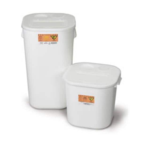 Medical Action Industries -Sharps Container 16gal White 12-1/2x13-1/2x25-1/2" Locking Lid Polypropylene X-Large Stackable Reusable 6/Case 9752