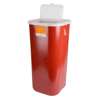 Medegen Medical Products, LLC -Sharps Container 16gal Red/Black 13-1/2x25-1/2x13-3/4" Horizontal Drop Polypropylene X-Large Stackable Non-Sterile Each MAI 8716