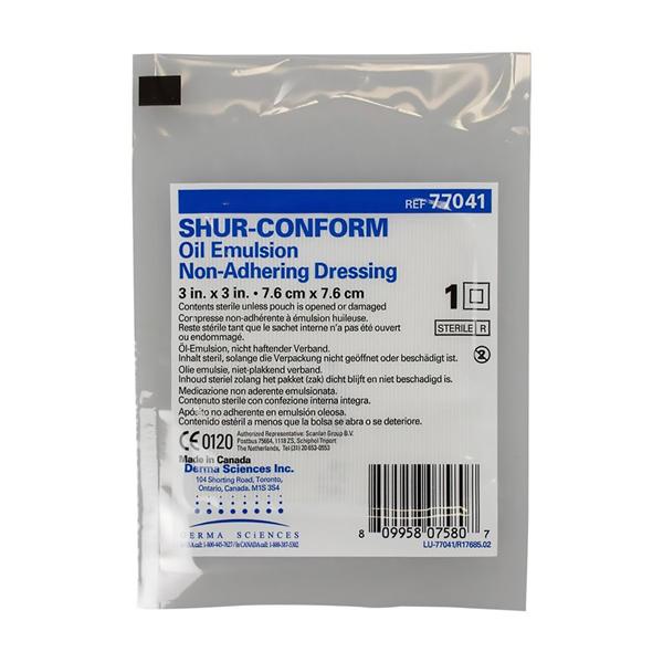 Gentell, Inc. Shur-Conform Knitted Cellulose Acetate Gauze Dressing 3x3" Sterile Sqr NAdhr LF, 12 BX/CA - DKC77041