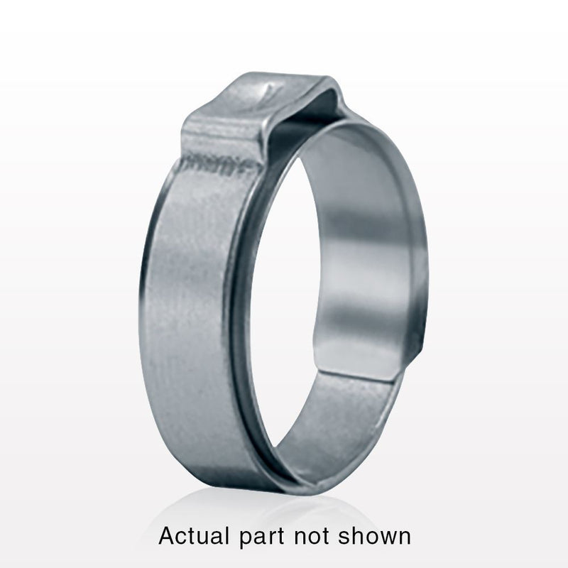 Oetiker 1-Ear Clamp with Insert, Degreased, 100/Bag - 0.484 inch Closed - 0.563 inch Open Range (12.3 mm - 14.3 mm) - 15400091