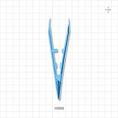 Single-Use Tweezer Forceps, Flat Square Tips, Blue - 5 inch (127 mm) - 15502