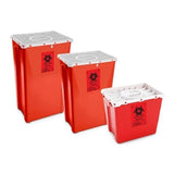 Abm North America Corp -Sharps Container 18gal Red 13x17-5/16x24-5/8" Horizontal Drop Polyethylene Reusable Lateral/Central Handles/Horizontal Drop/Horizontal Drop/Smart Line 7/Case 242484