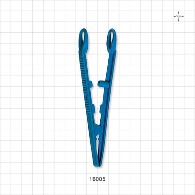 Single-Use Tweezer Forceps, Flat Round Tips, Dark Blue - 5 inch (127 mm) - 16005