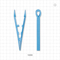 Single-Use Tweezer Forceps, Flat Round Tips, Light Blue - 5 inch (127 mm) - 16006