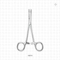 Single-Use Locking Kelly Forceps, Curved, Mirror Finish - 5.5 inch (140 mm) - 16014