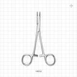 Single-Use Locking Kelly Forceps, Curved, Mirror Finish - 5.5 inch (140 mm) - 16014