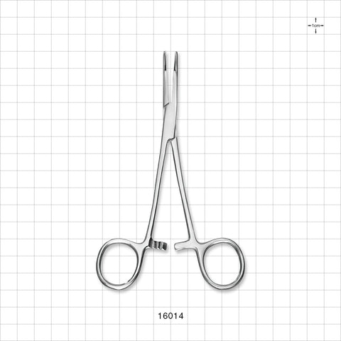 Single-Use Locking Kelly Forceps, Curved, Mirror Finish - 5.5 inch (140 mm) - 16014
