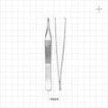 Single-Use Adson Tweezer Forceps, 1 x 2 Teeth, Satin Finish - 4.75 inch (121 mm) - 16028