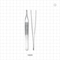 Single-Use Adson Tweezer Forceps, Serrated Tips, Satin Finish - 4.75 inch (121 mm) - 16029
