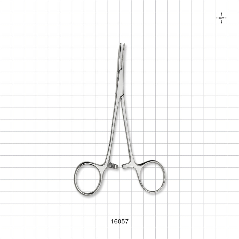 Single-Use Halstead Mosquito Forceps, Curved, Mirror Finish - 5 inch (127 mm) - 16057