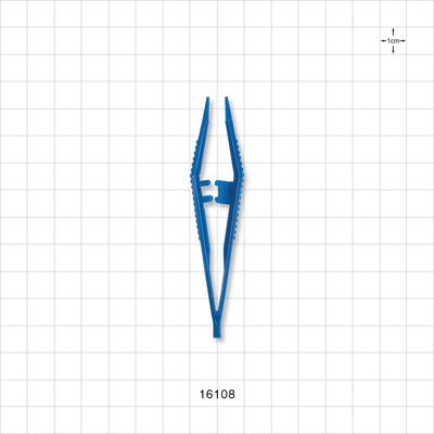 Single-Use Tweezer Forceps, Dark Blue - 3.5 inch (90 mm) - 16108