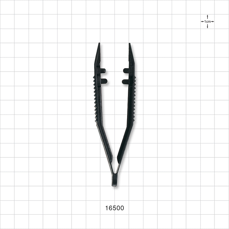 Single-Use Tweezer Forceps, Black - 4 inch (102 mm) - 16500