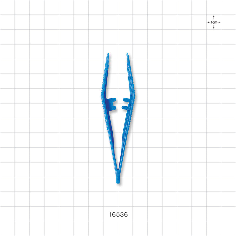 Single-Use Tweezer Forceps, Blue - 3.5 inch (90 mm) - 16536