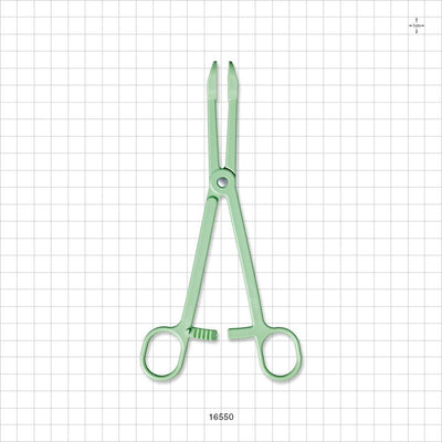 Single-Use Locking Forceps, Round Tips, Green - 7.5 inch (191 mm) - 16550