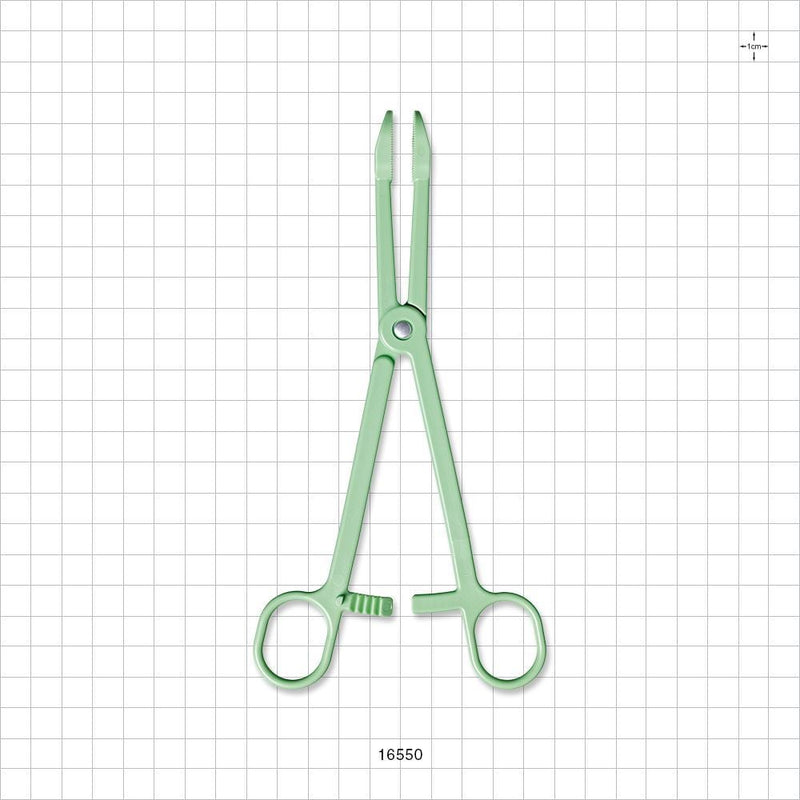 Single-Use Locking Forceps, Round Tips, Green - 7.5 inch (191 mm) - 16550