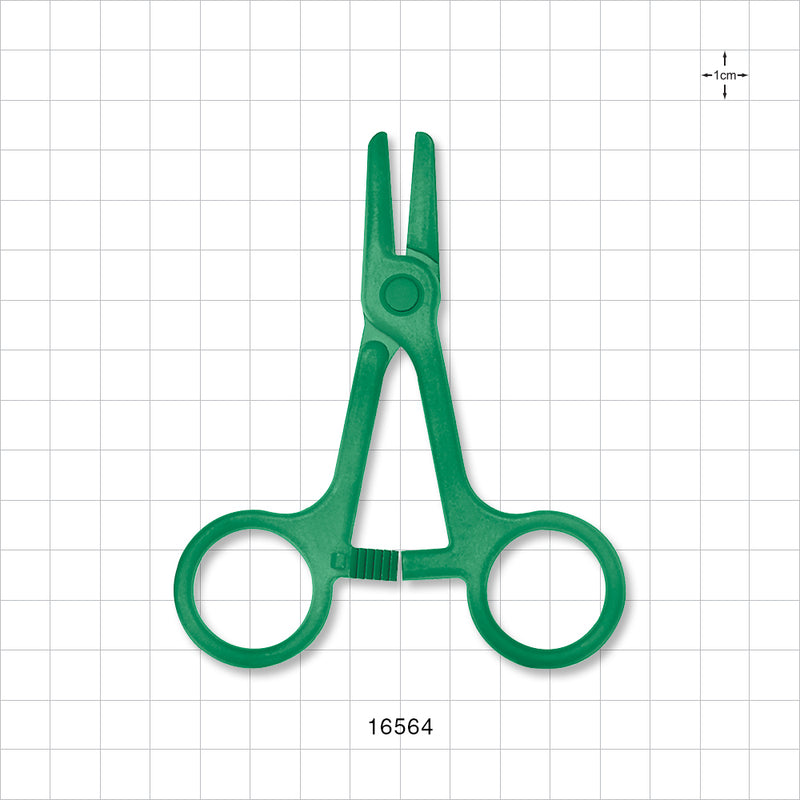 Single-Use Locking Forceps, Green - 4.25 inch (108 mm) - 16564
