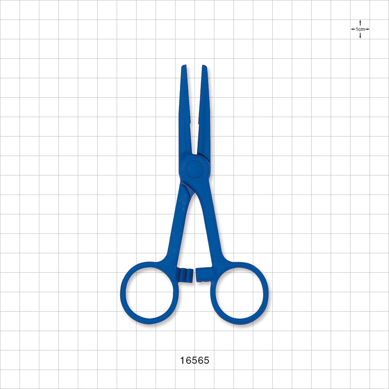 Single-Use Locking Kocher Forceps, Blue - 5.25 inch (133 mm) - 16565