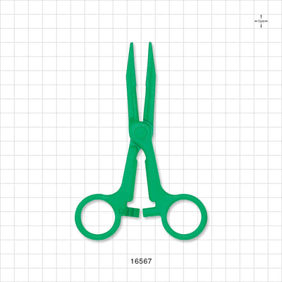 Single-Use Locking Kocher Forceps, Green - 5.5 inch (140 mm) - 16567