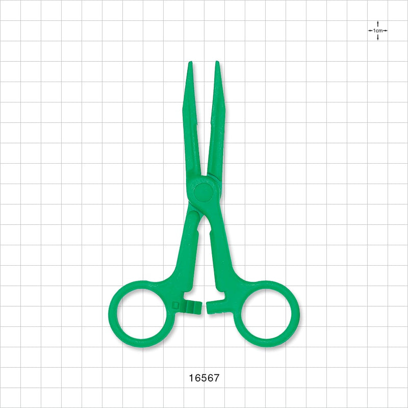 Single-Use Locking Kocher Forceps, Green - 5.5 inch (140 mm) - 16567