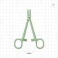Single-Use Locking Forceps, Curved, Green - 5 inch (127 mm) - 16604
